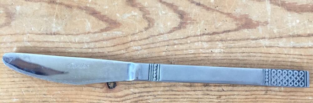 Vtg Mid Century Modern MSI Danika Japan Stainless Flatware Dinner Knife 8.75"